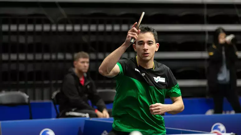 Hugo Calderano em ação no Pan