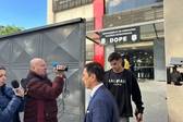 Bobadilla, do São Paulo, presta depoimento na delegacia (Foto: Bruno Giufrida)