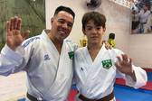 João Soares e João Gabriel, pai e filho atletas de Karatê (Foto: Rede Clube)