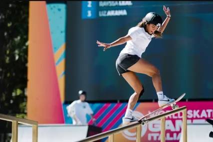 Rayssa Leal no Mundial de skate street (Foto: Kenji Haruta/World Skate)