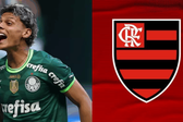 Richard Ríos (Foto: Divulgação/Palmeiras | Divulgação/Flamengo)