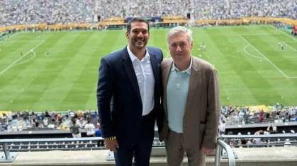 Samir Xaud e Ancelotti na final do Mundial de Clubes