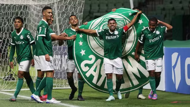 Palmeiras x Cruzeiro, Gilberto comemora gol no Brasileirão Sub-20