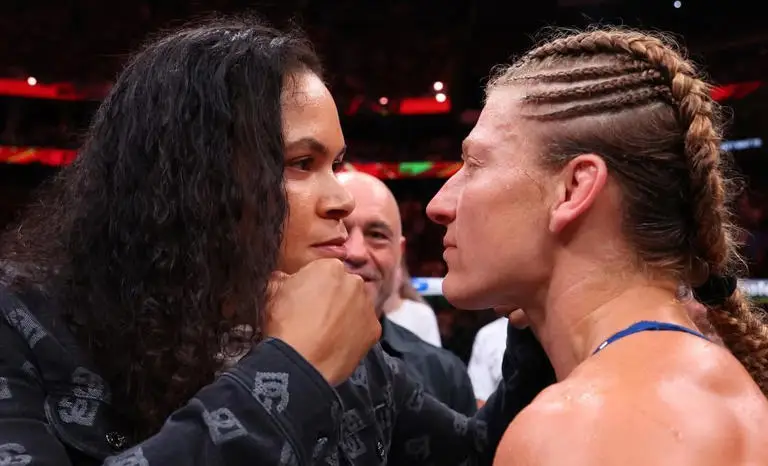Amanda Nunes e Kayla Harrison em encarada no UFC 316