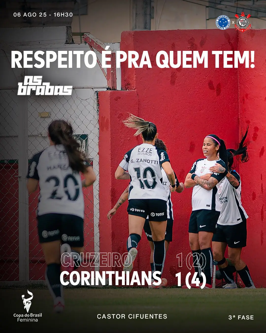 Em Minas, o Timão impôs respeito, venceu o Cruzeiro nos pênaltis e avançou na Copa do Brasil
