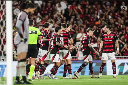 Flamengo na goleada sobre o Vitória, pelo Brasileirão. (Foto: Gilvan de Souza/Flamengo)
