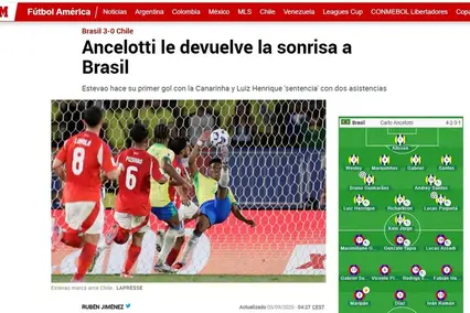 Marca elogia atuação do Brasil contra o Chile (Foto: Reprodução / Marca)