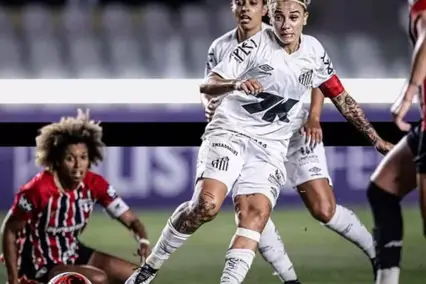 Santos e São Paulo empataram por 2 a 2, na Vila Belmiro, pela oitava rodada do Paulistão Feminino (Foto: Divulgação/Santos FC -)